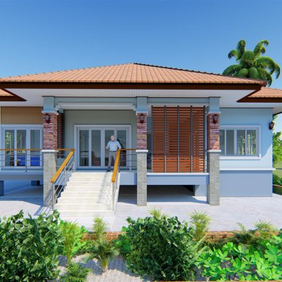 รีวิวแบบบ้านเกษตรท่ากูบชั้นเดียวยกพื้นสูง Draft-001