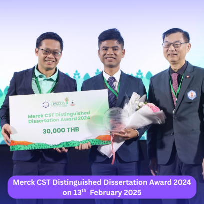 Congratulations to Dr.Surasak Kaenket  on receiving the Merck - CST Distinguished Dissertation Award 2024 from Chemical Society of Thailand on 13 February 2025(copy)