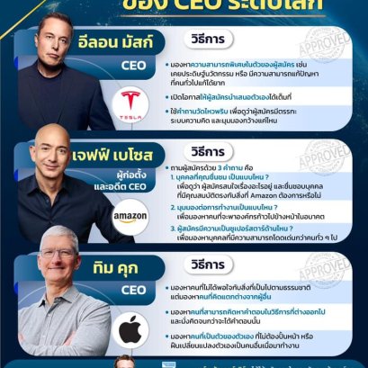 ตัวอย่างแนวคิด คัดคนเข้าองค์กร ของ CEO ระดับโลก