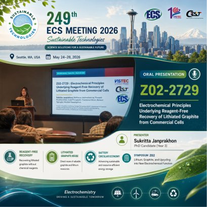  Congratulations to Ms. Sukritta Janprakhon, PhD Candidate (Year 3), for presenting her research at the 249th ECS Meeting in Seattle, USA.