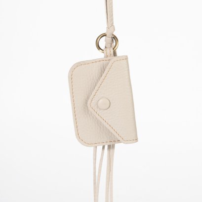 City Charm in Fog – Suede Leather Card Clip for Koiji