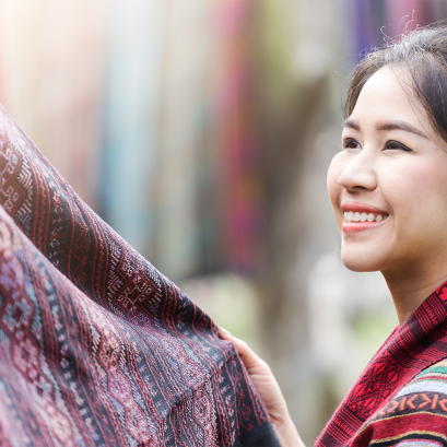 Weaving telling stories on local fabrics,