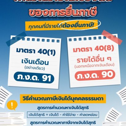 คำนวณรายได้เบื้องต้นของการยื่นภาษีแบบง่ายๆ