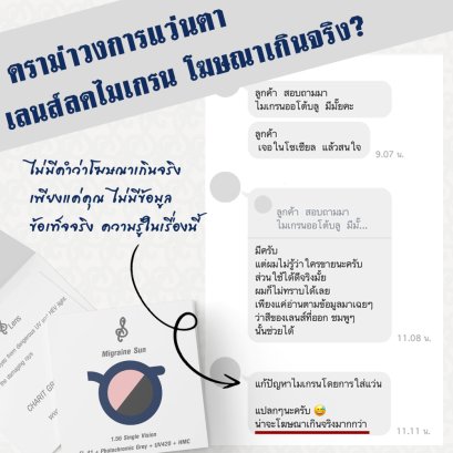 เลนส์ลดไมเกรน โฆษณาเกินจริง?