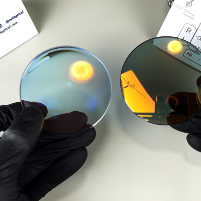 ตัวอย่างเลนส์ปรอทปรับแสง สีแดงทอง Mirror Photo (Red Gold)