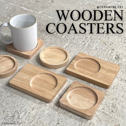 Wooden Coasters จานไม้รองแก้ว