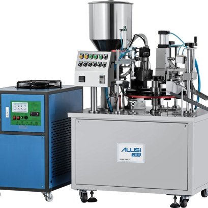 เครื่องบรรจุหลอดพลาสติกพร้อมซีลกึ่งอัตโนมัติ Semi auto plastic/laminated tube filling and sealing machine