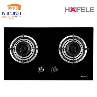 HAFELE - 495.06.055  เตาแก๊สแบบฝังหน้ากระจก 2 หัวเตา กำลังไฟสูงสุด 4,500 วัตต์ เปลวไฟ 2 ชั้น