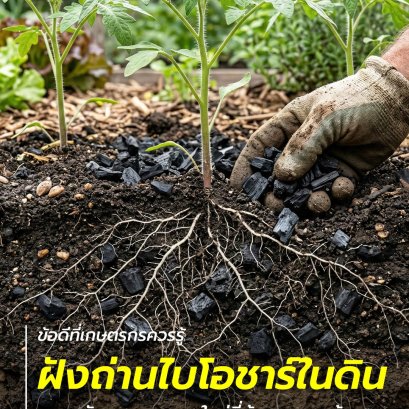 ฝังถ่านไบโอชาร์ในดิน เหมาะกับเกษตรกรยุคใหม่ที่ต้องการลดต้นทุน