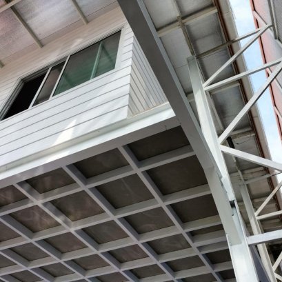 งานต่อเติมห้องชั้นลอยโครงสร้างเหล็ก