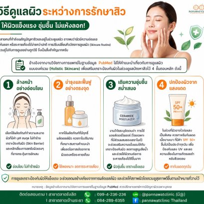 วิธีดูแลผิวระหว่างรักษา​สิว ให้ผิวแข็งแรง ชุ่มชื้น ไม่แห้งลอก!