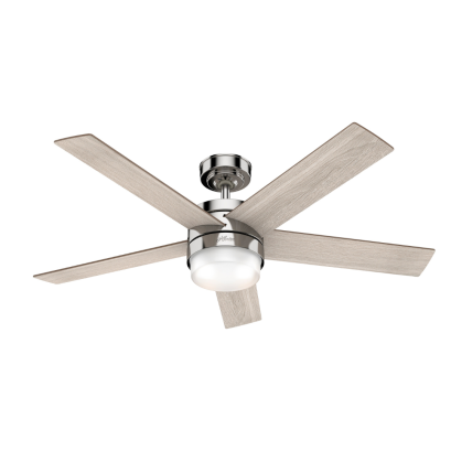 พัดลมเพดาน Claudette - Polished Nickel Light Oak Blades