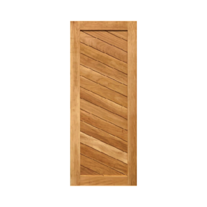 Hardwood Door Interior Diagonal pattern Teak