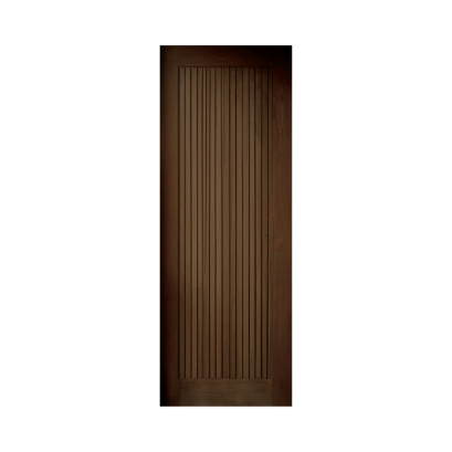 Hardwood Door Interior Door SYP Modern Vertical Planks Walnut