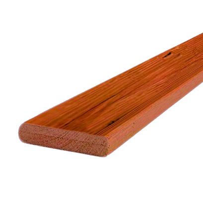 ไม้รั้ว ฮาร์ดวู้ด หัวตัดลบมุม 45 สีไม้แดง  พิมพ์ลาย กันปลวก