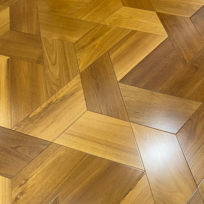 Artisan Wood Floor Trapeze Teak Exotic