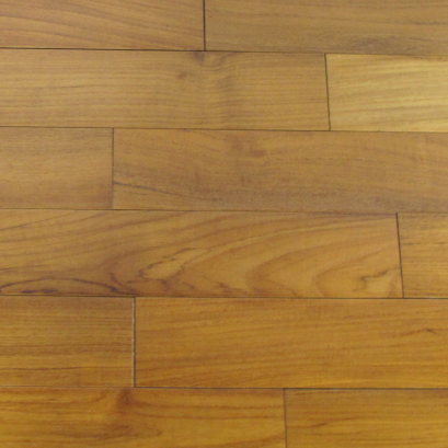 ไม้พื้นจริงทำสี สัก ผิวเรียบ รางลิ้น สีธรรมชาติ