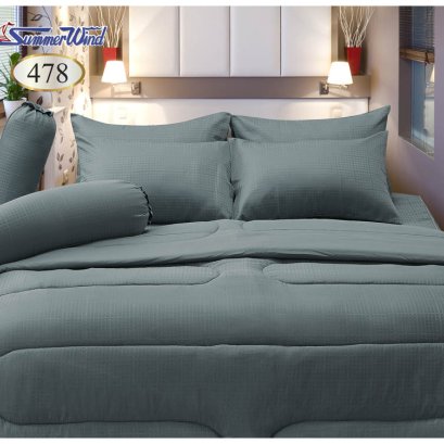 ชุดผ้าปู 6 ฟุต สีเทาตาราง