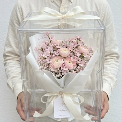 Fresh Flowers - Pink Tone in AcrylicBox
