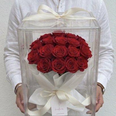 Fresh Flowers - Red Tone in AcrylicBox