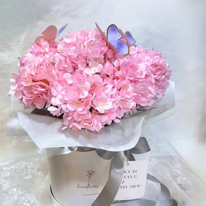 [Artificial] Pink Hydrangea FlowerBox