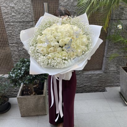 50 English White Roses