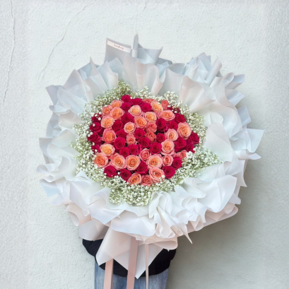 50 Roses Big Bouquet - Colorful Tone