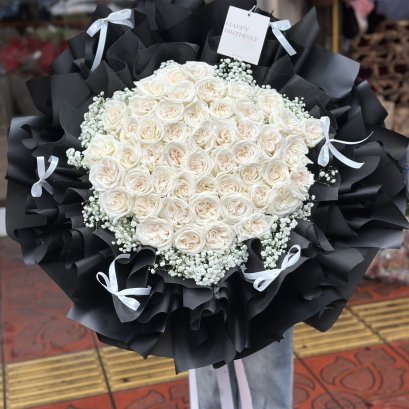 BowTied 100 White English Rose