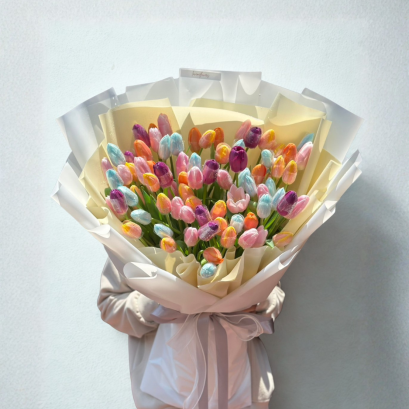 50 Tulips  - Vibrant and Colorful Tone