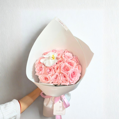 20 Pink Roses Korean Style Bouquet