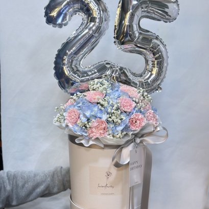 Baby Blue Flower Box + Balloon