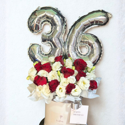 Red Tone FlowerBox and Balloon