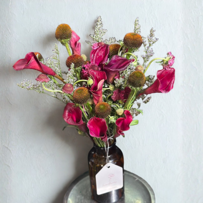 Wild Exotic Flower in Black Elegant Vase - Perfect for Gifting
