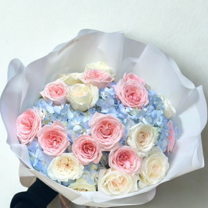 Hydrangea Pinkish Rose Size M Bouquet