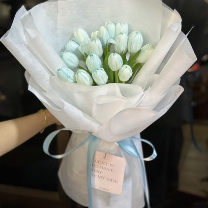 20 Blue Tulips Bouquet -  BEST SELLER!