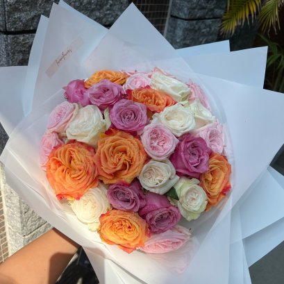 30 Multicolor Roses Bouquet