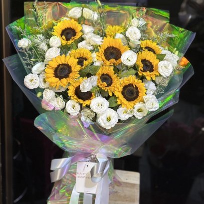 Rainbow Sunflower Bouquet