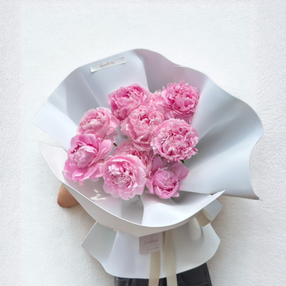 10 Peonies Bouquet - Trendy Wrap (Seasonal May - June)