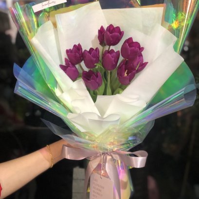 10 Purple Tulips