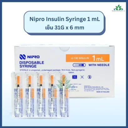 Nipro Insulin Syringe 1 mL เข็ม 31G x 6 mm