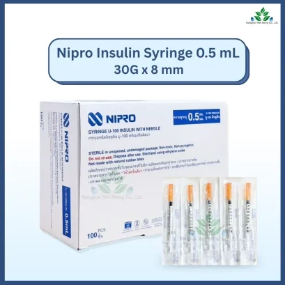 Nipro Syringe Insulin 0.5 mL. เข็ม 30G x 8 mm.