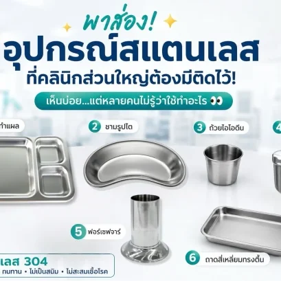 อุปกรณ์สแตนเลสสำหรับคลินิก สถานพยาบาล