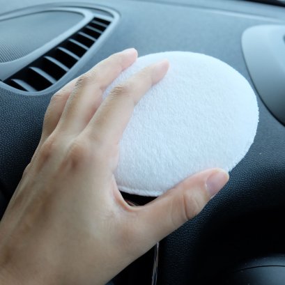 ฟองน้ำกลมลงแว็กซ์ ขนหนูขาว (2 ชิ้น)