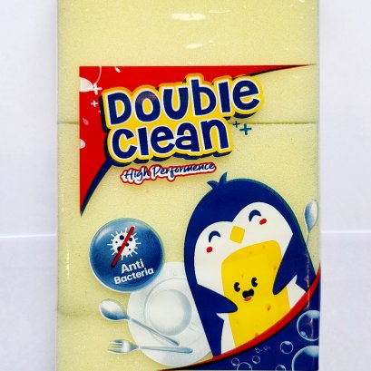 Double Clean ฟองน้ำล้างจาน คุณภาพส่งนอก (3 ชิ้น)