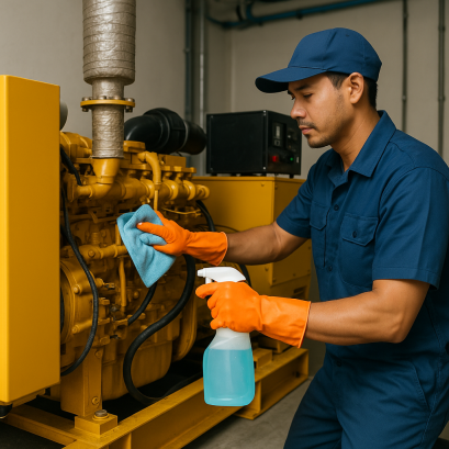 การหมุนของเครื่องยนต์เครื่องปั่นไฟ