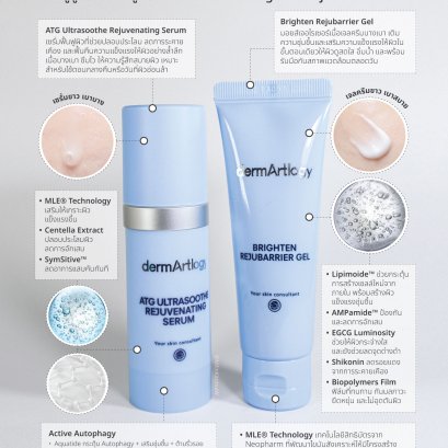 สกินแคร์ที่ใช้ต่อเนื่อง และประทับใจทุกครั้งที่หยิบมาใช้ ต้องยกให้ ATG Ultrasoothe Rejuvenating Serum และ Brighten Rejubarrier Gel จาก Dermartlogy