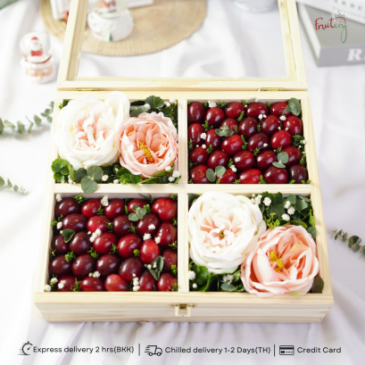 WX19 Cherry &amp; Flower Wood gift box