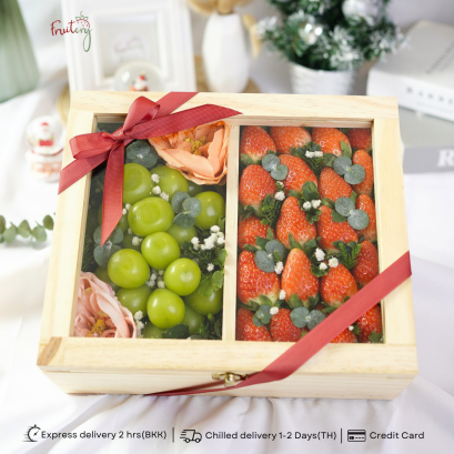 WX20  Strawberry & Grape Wood gift box