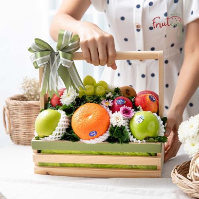 WB02 Fruit &amp; Flower Wood basket