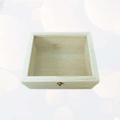 กล่องไม้สนฝากระจก ขนาด 9x11x5 นิ้ว